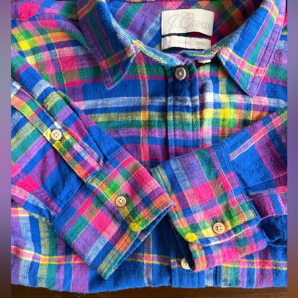 J. Crew Vibrant Multicolor Plaid Shirt - Picture 5 of 6
